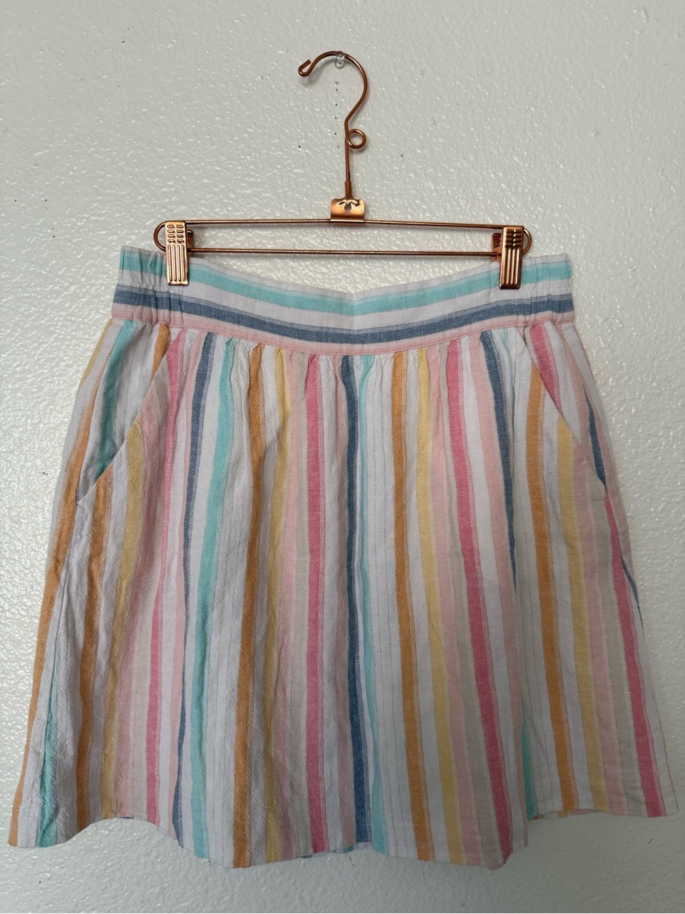 LOFT outlet Pastel Vertical Stripe Skirt - Women’s multicolor Size Small